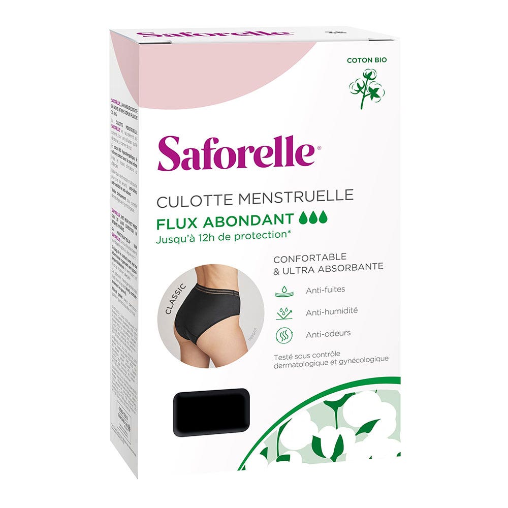 Saforelle Culotte Classic Ultra Absorbante pour les règles Flux abondant