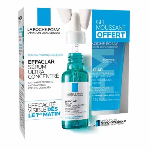 La Roche-Posay Effaclar Sérum Ultra Concentré + Gel Moussant Peaux tendance acnéique