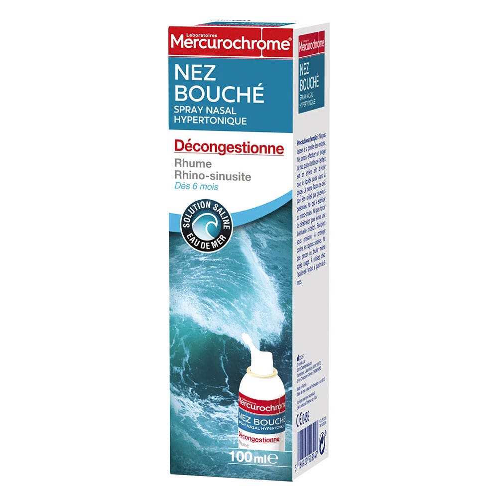 Mercurochrome Spray Hypertonique Nez Bouché Décongestionne 100ml