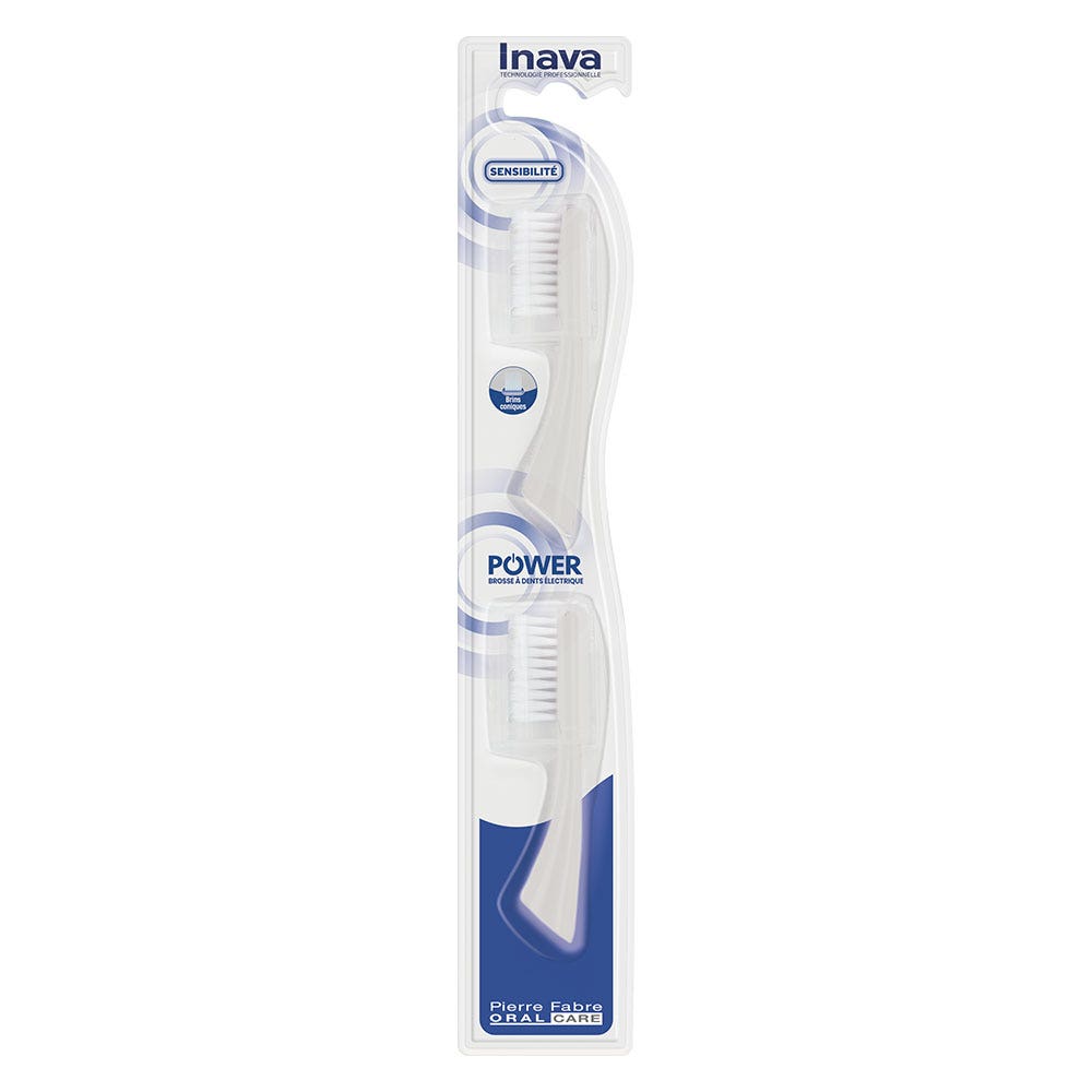 Brossettes Recharges Souples 15/100 pour brosse à dents électrique x2 Hybrid Inava