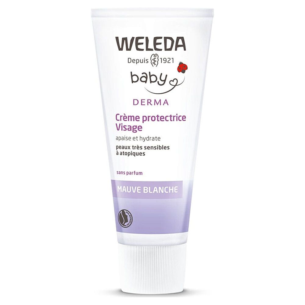 Weleda Derma Crème Protectrice Visage Mauve Blanche Bébé 50ml