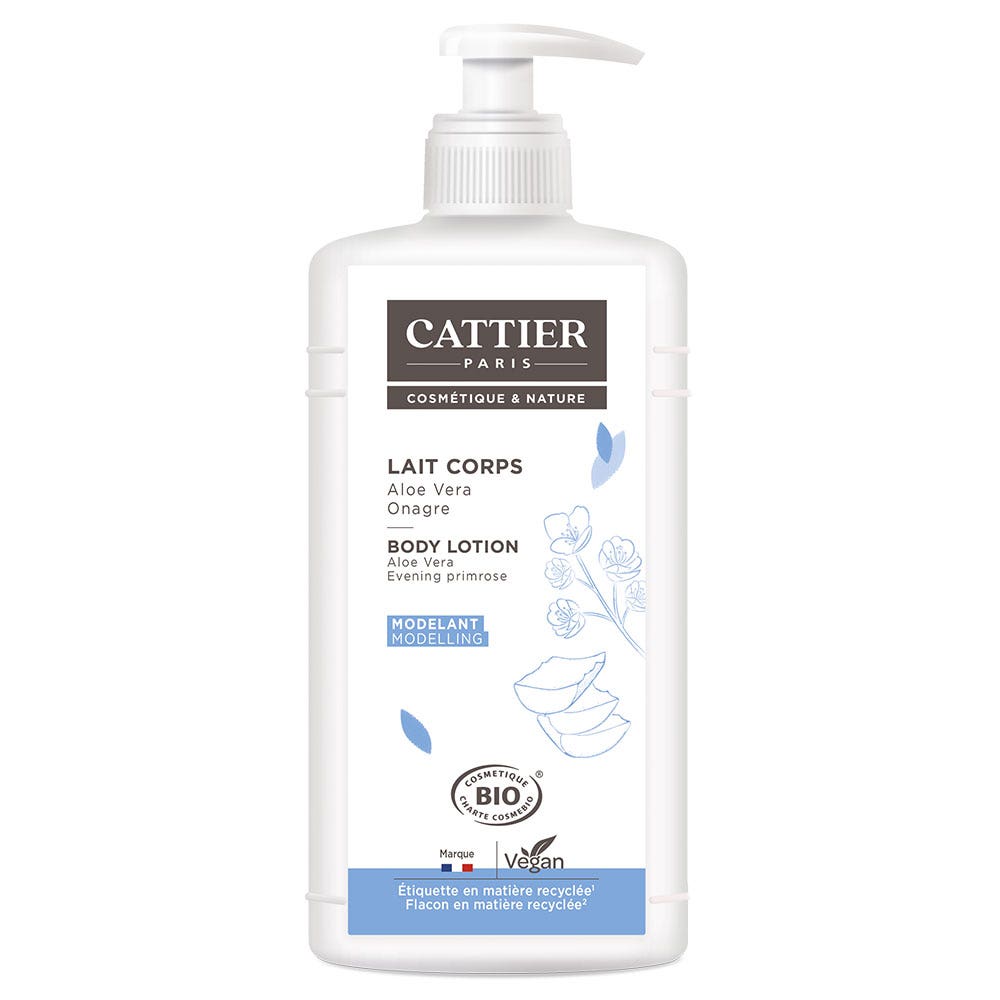 Cattier Lait Corps Aloe Vera Onagre Bio 500ml