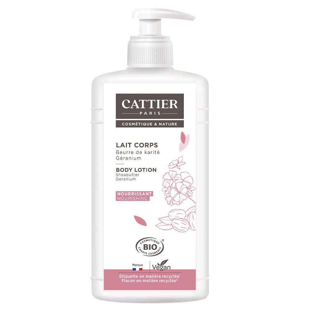 Cattier Lait Corps Beurre de Karité Et Geranium Bio 500ml