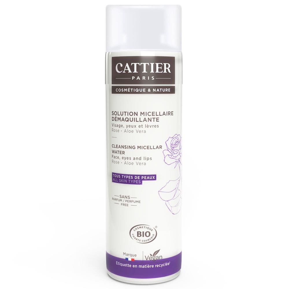 Cattier Solution Micellaire Demaquillante Rose Aloe Vera Bio 300ml