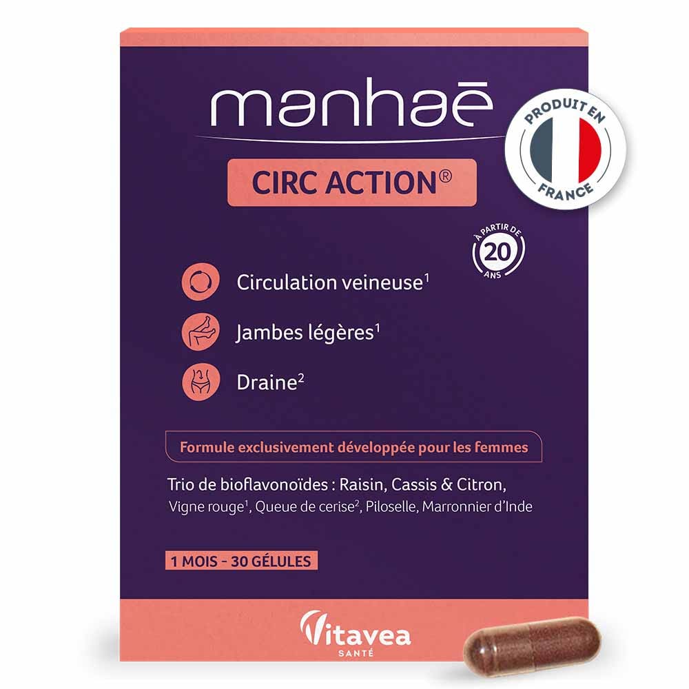 Manhaé Circ Action Circulation veineuse 30 gélules