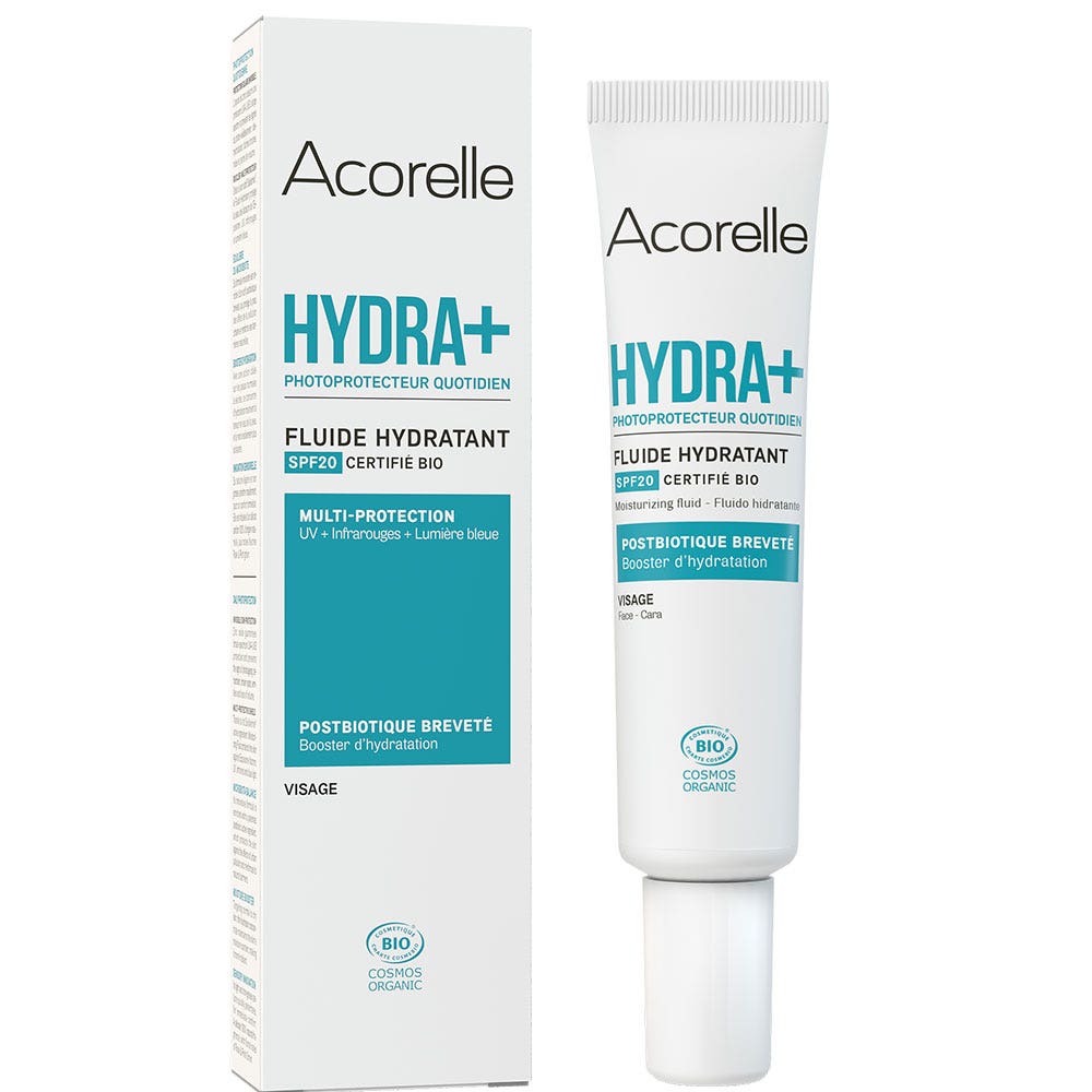 Acorelle Fluide Hydratant Visage Hydra+ SPF20 Bio Certifié 40ml