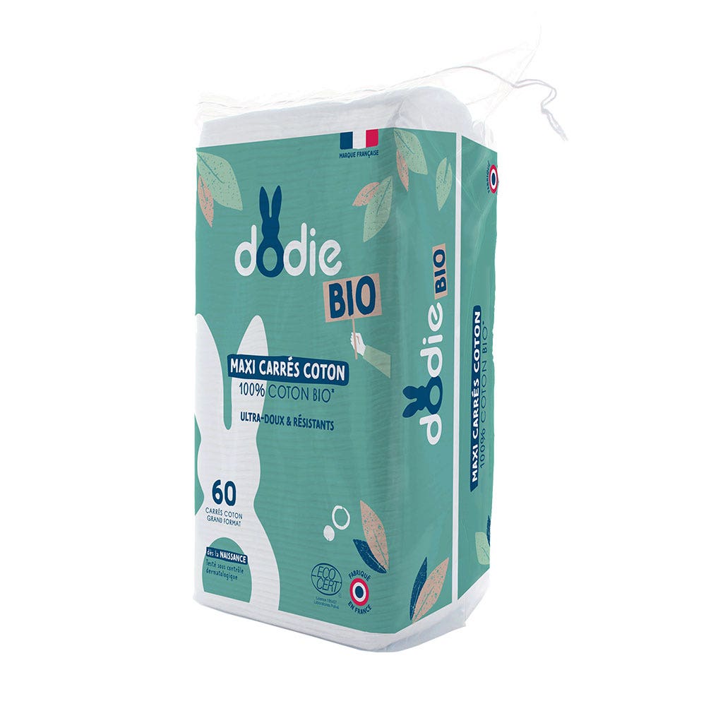Dodie Maxi Carrés Coton Bio Ultra-Doux Résistants x60