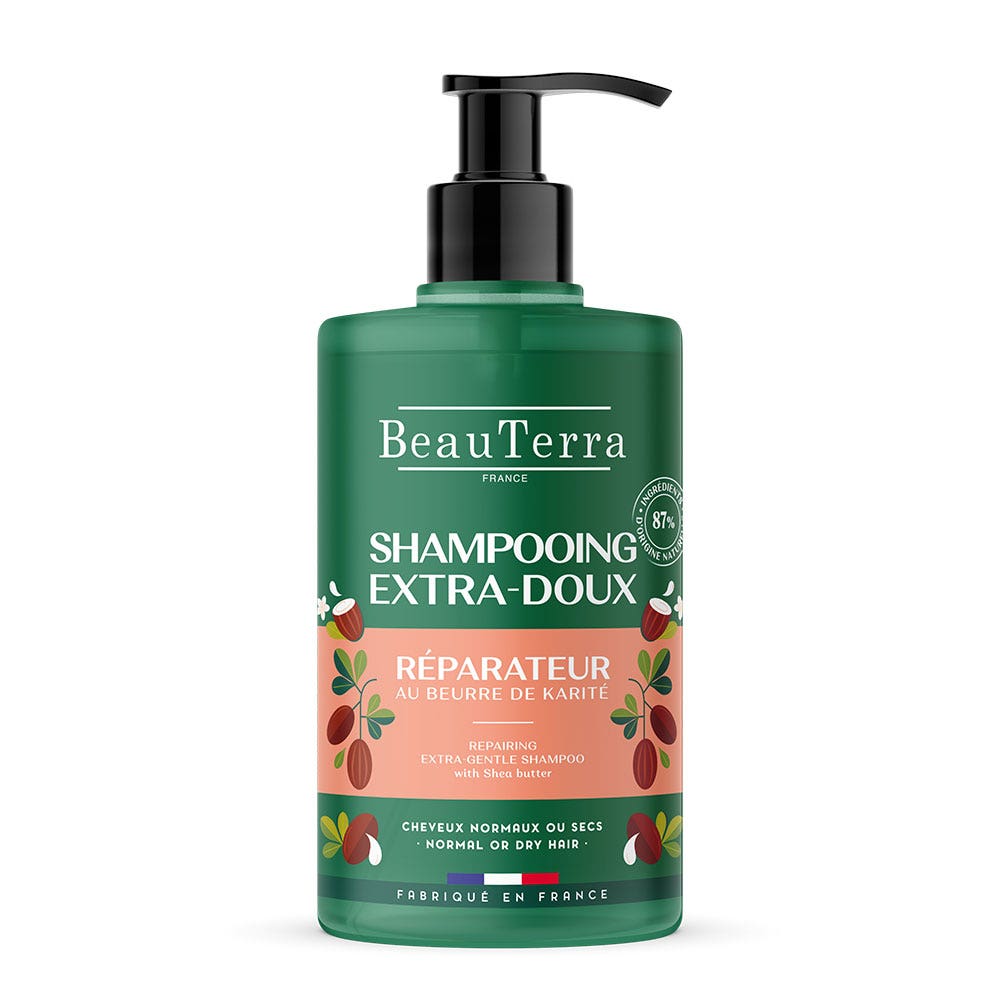Beauterra Shampooing Le Réparateur Extra Doux Cheveux Normaux ou Secs 750ml