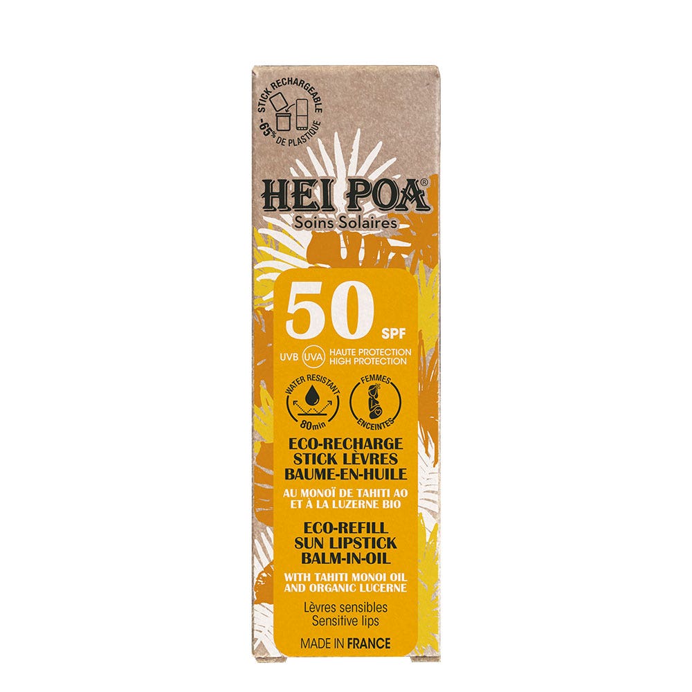 Hei Poa Soins Solaires Recharge Stick Lèvres Solaire SPF50+ 4g