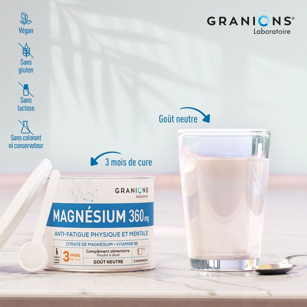 Granions Magnésium 360 Mg - Complément Alimentaire Anti-stress, Sommeil, Fatigue - Neuf, France