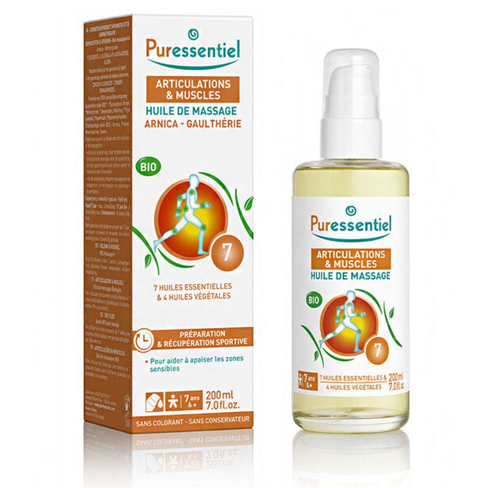 Puressentiel Articulations Et Muscles Huile De Massage Arnica et Gaulthérie Bio 200ml