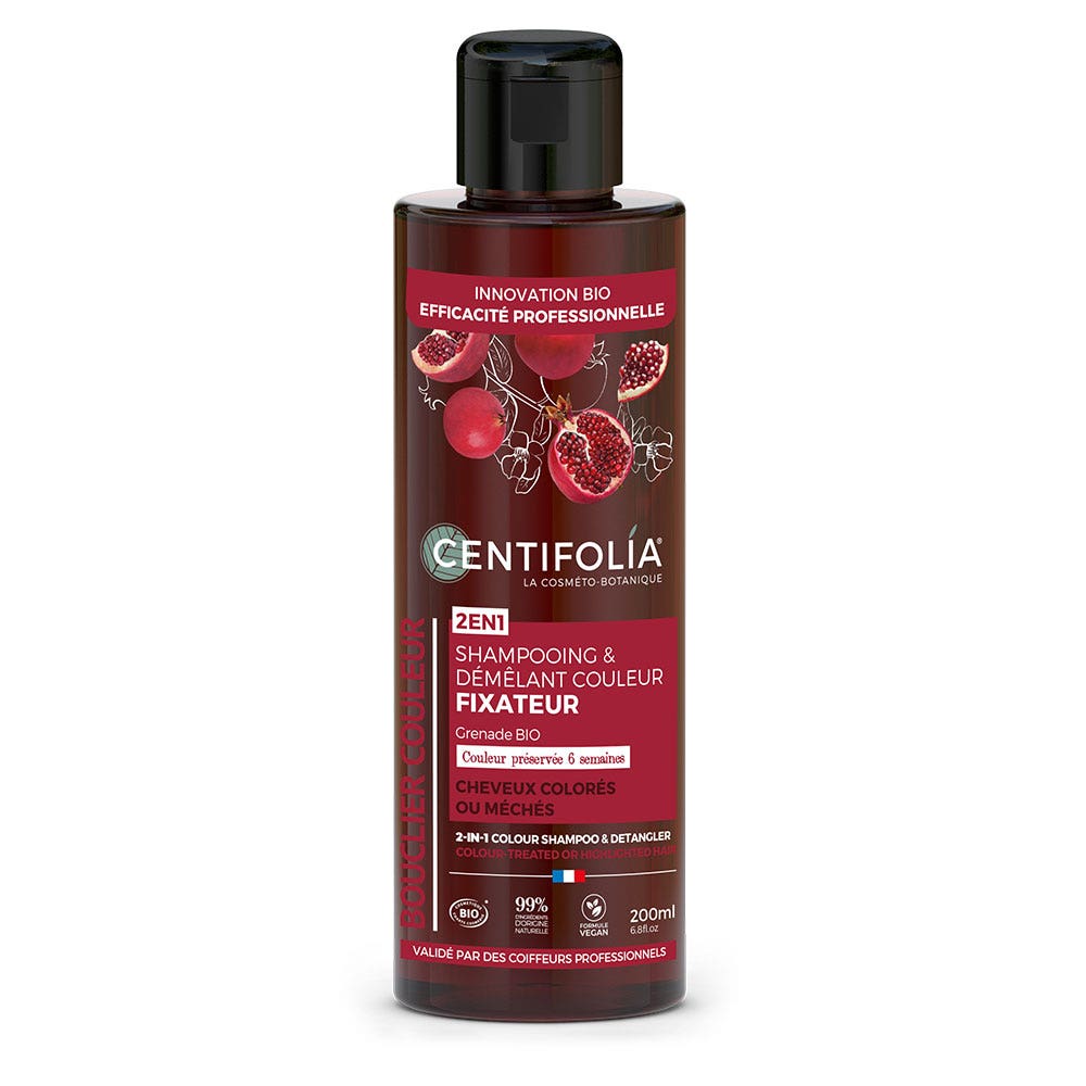 Centifolia Shampooing & Démêlant Couleur Fixateur Cheveux Colorés ou Méchés 200ml