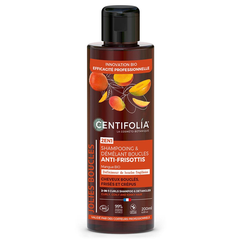 Centifolia Shampooing & Démêlant Boucles Anti Frisottis Cheveux Bouclés Frisés et Crépus 200ml