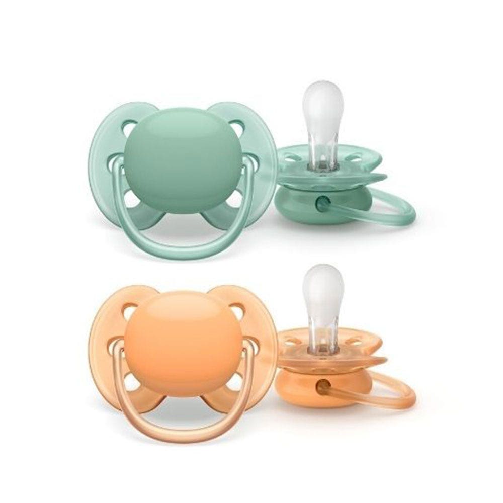 Avent Ultra-Douce Sucettes symétriques 0 à 6 Mois Peaux Très Sensibles x2