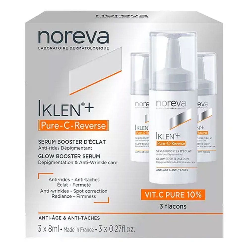 Noreva Iklen+ Pure C Reverse Sérum Booster d'Eclat Anti-Age et Anti-Tâches 3 Flacons x8ml
