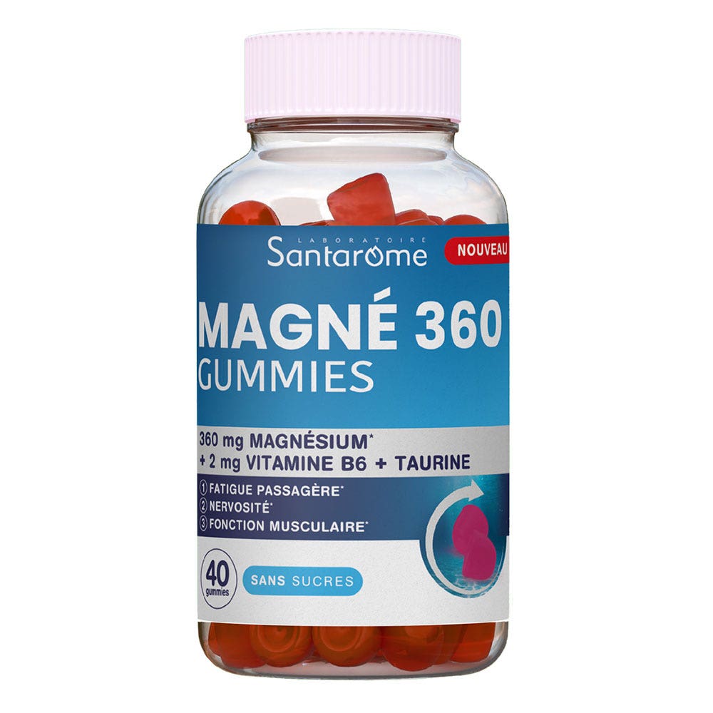 Santarome Magnésium 360 mg Détente Sans sucres 40 Gummies