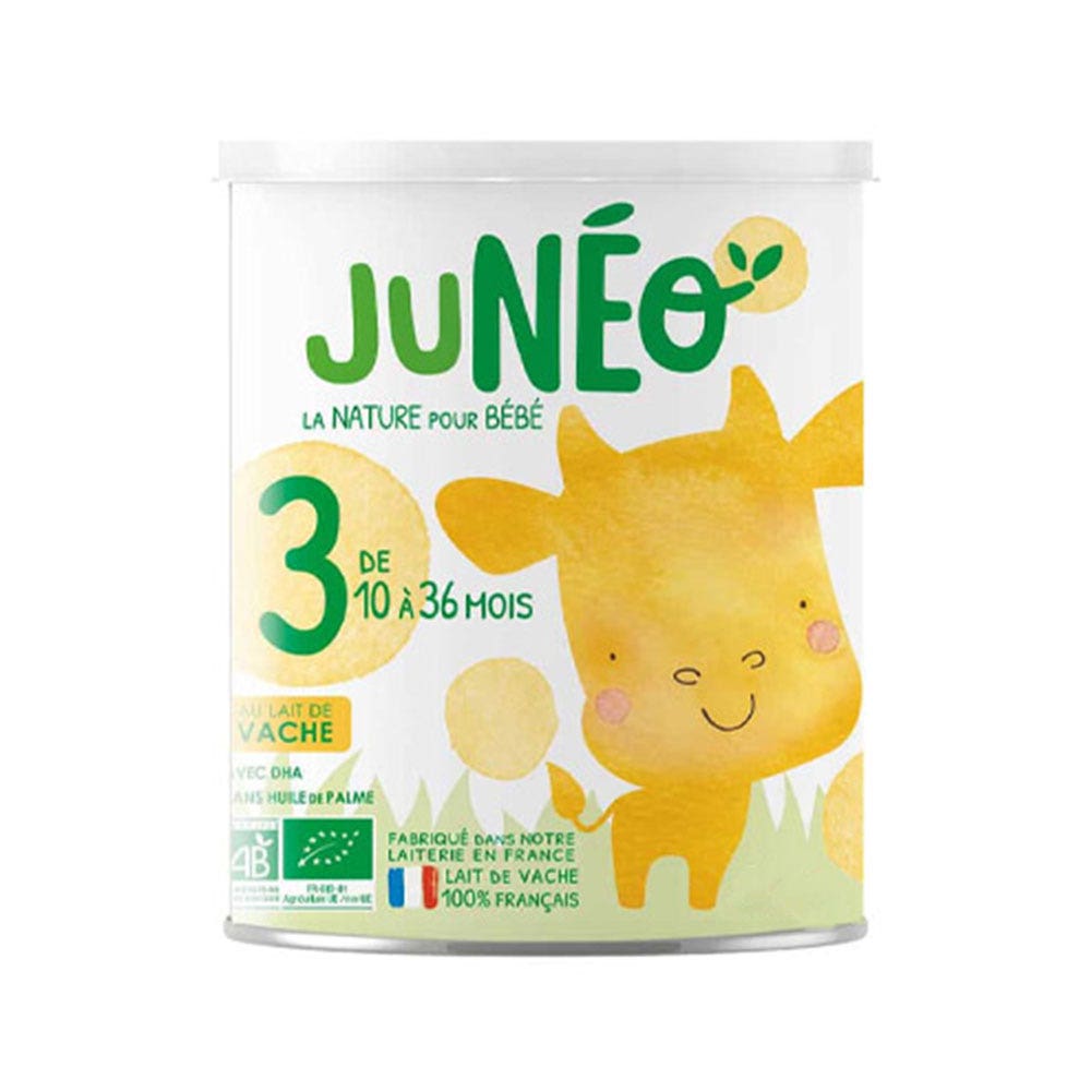 Juneo Lait de suite 3 Lait de Vache Bio 10 à 36 mois 800g
