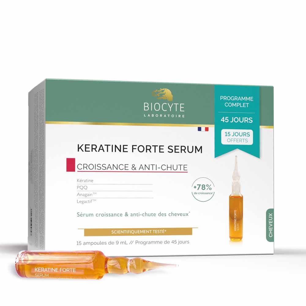 Biocyte Cheveux Pack Keratine Forte Sérum Croissance et Anti-chute 15x9ml