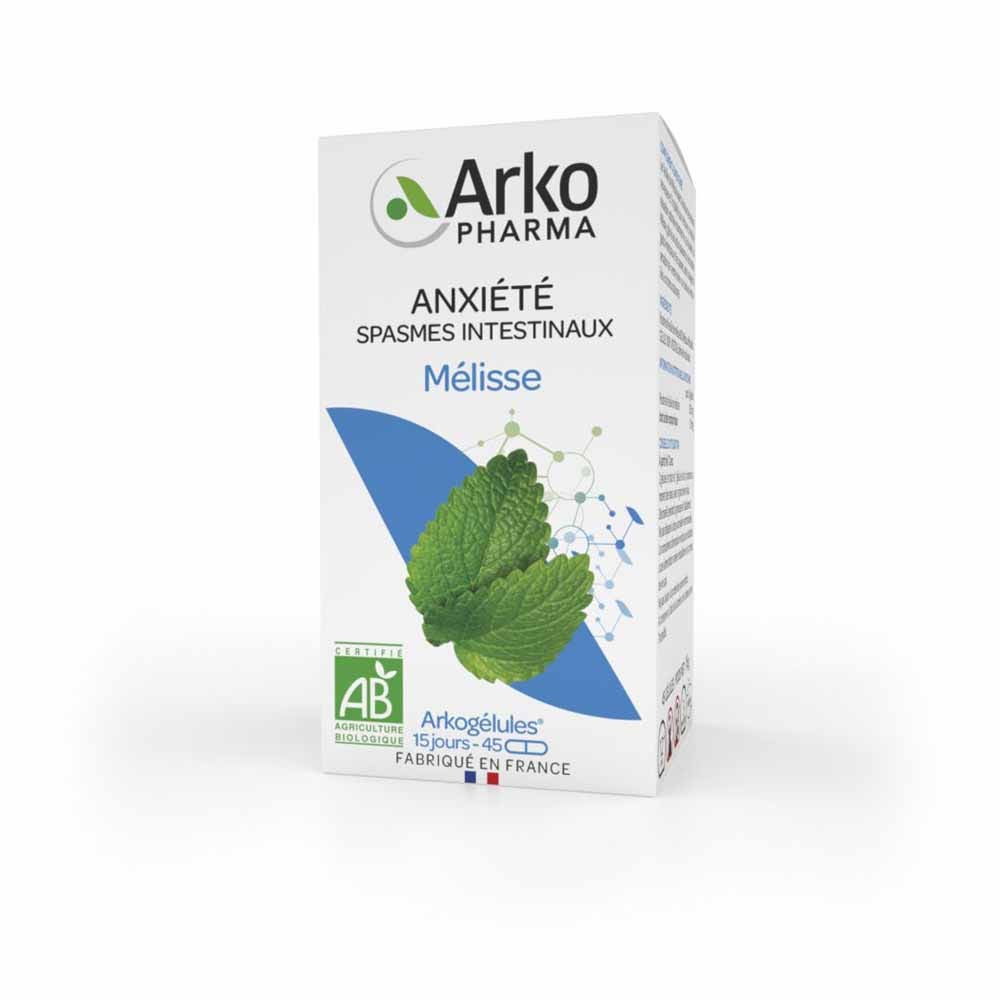 Arkopharma Arkogélules Anxiété Spasmes Intestinaux Bio Mélisse 45 Gélules