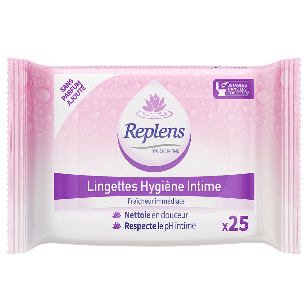 Replens Lingettes hygiène intime x25