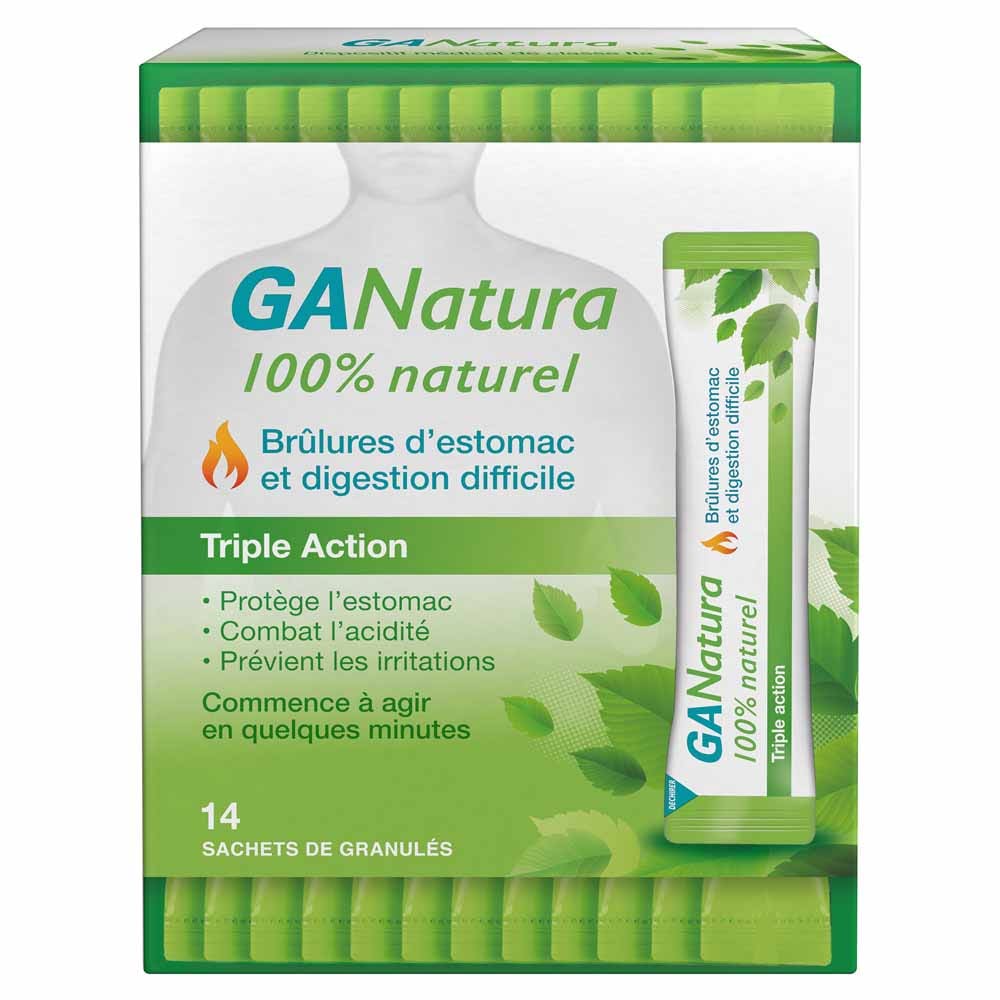 GaNatura Brûlure d'estomac et digestion Triple action 14 sachets