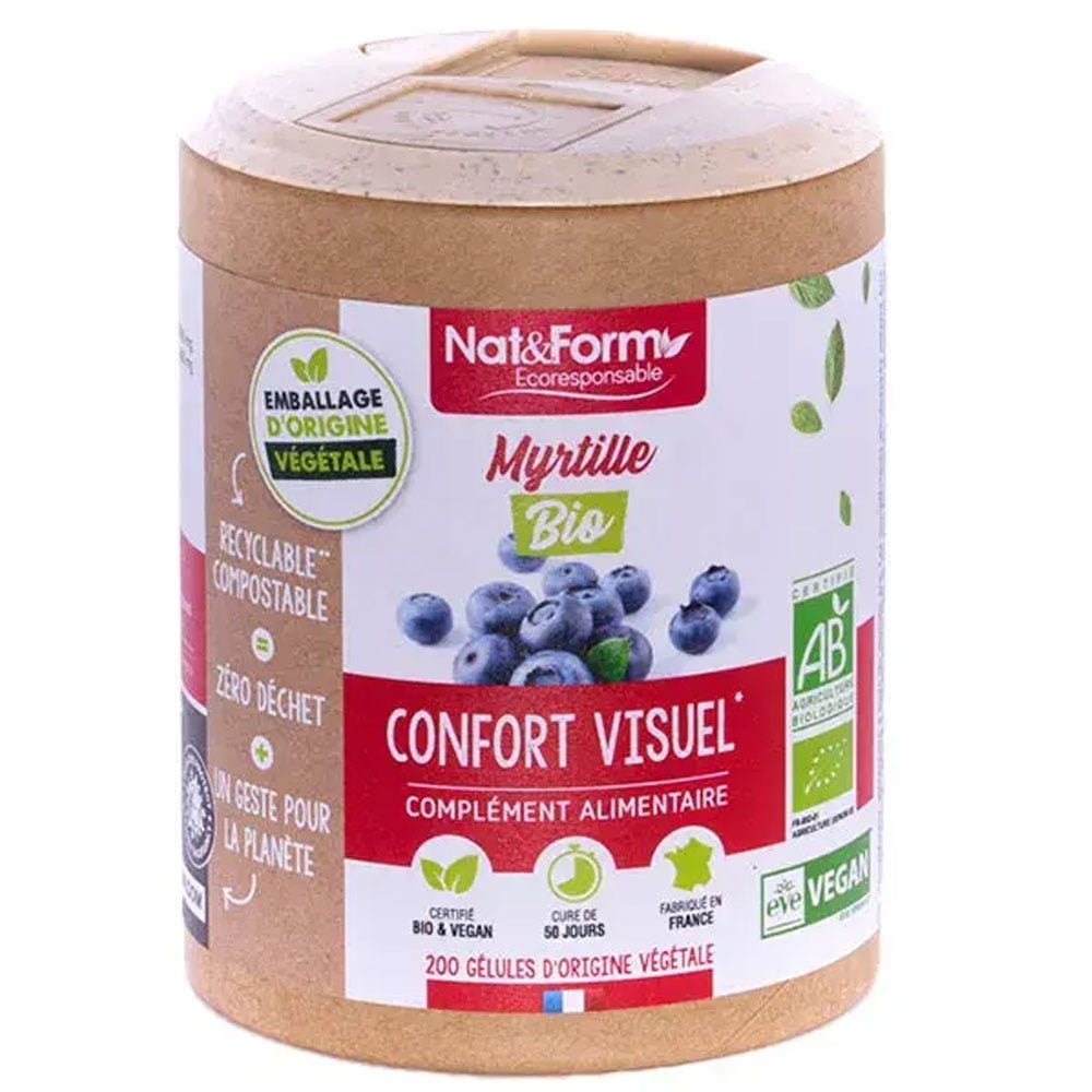 Nat&Form Myrtille Bio Confort Visuel 200 Gélules