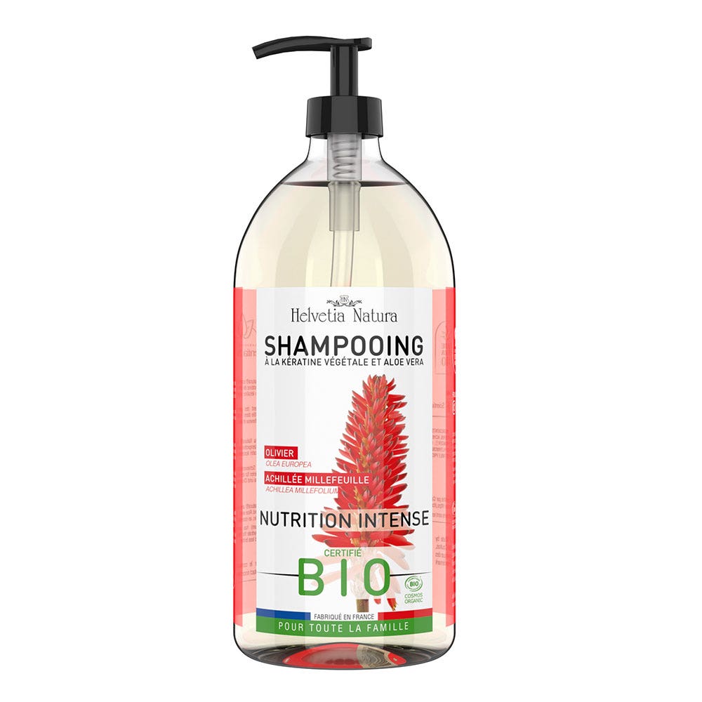 Helvetia Natura Shampooing Nutrition Intense Bio A la Kératine végétale et Aloe Vera 1L