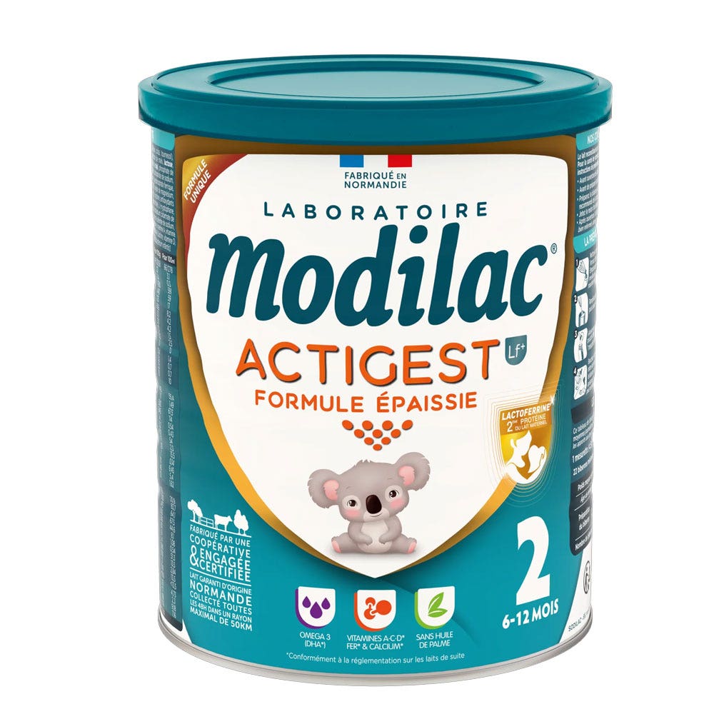 Modilac Actigest Lait En Poudre Formule Epaissie 2 6 à 12 Mois 800 g