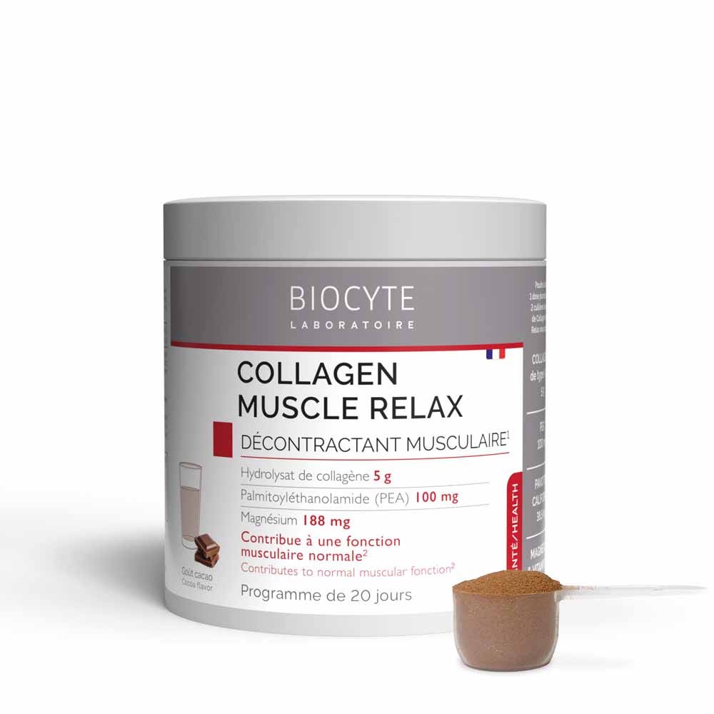 Biocyte Santé Collagen Muscle Relax Décontractant Musculaire Goût Cacao 290g