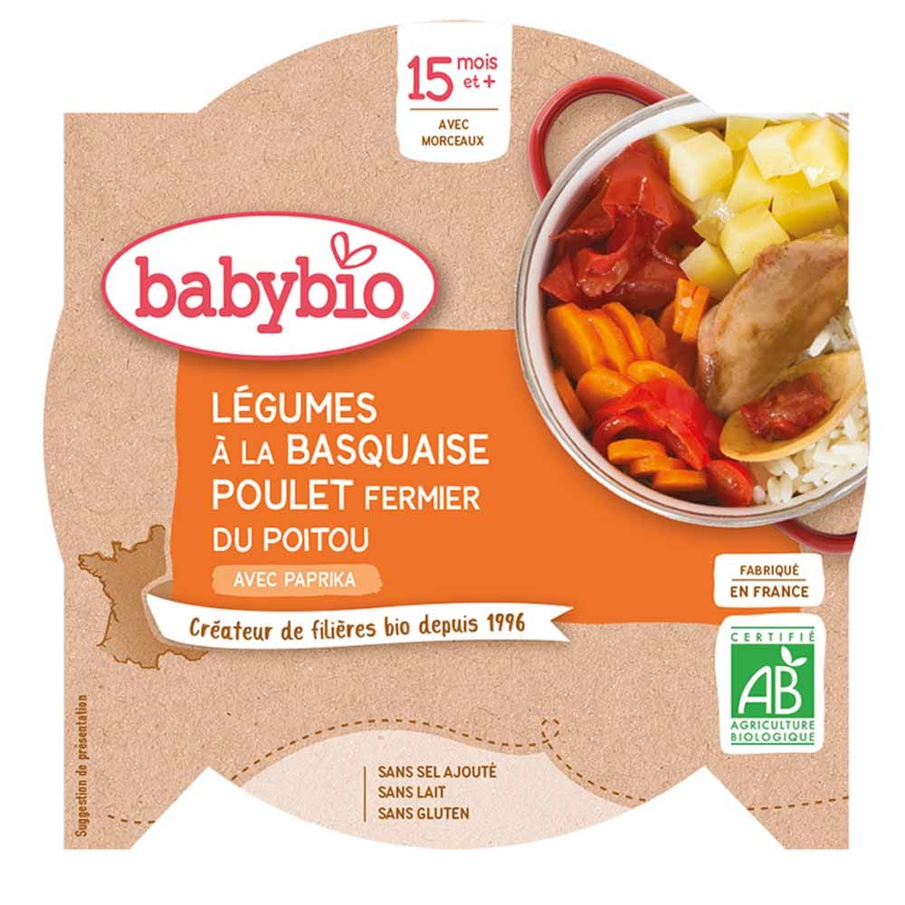 Babybio Plat Repas Assiette Jour Avec Morceaux Des 15 Mois 260g