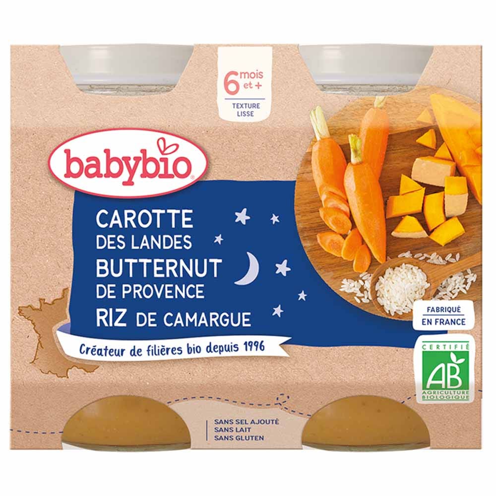 Babybio Menu Bonne Nuit Bio Des 6 Mois 2x200g