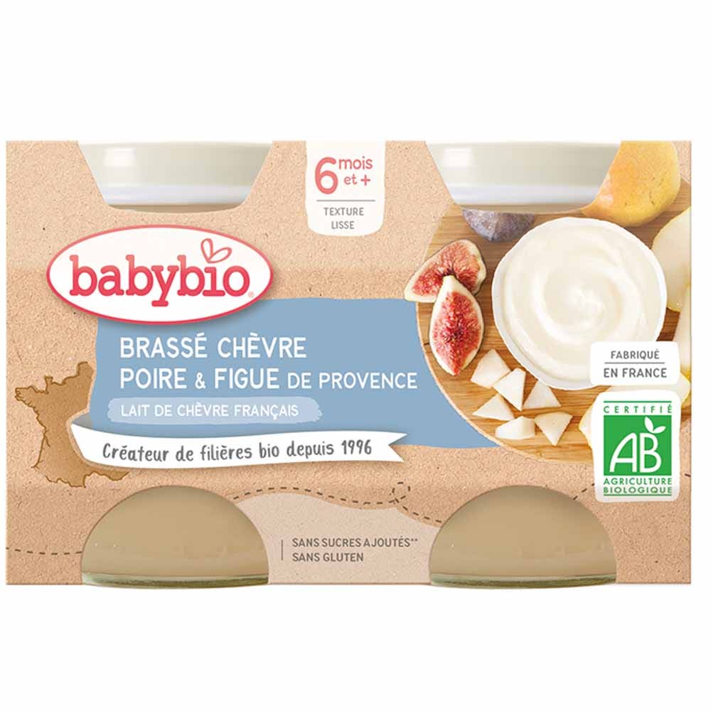 Babybio Desserts Lactés Pots lactés au lait de chevre francais bio 6 mois et plus 2x130g