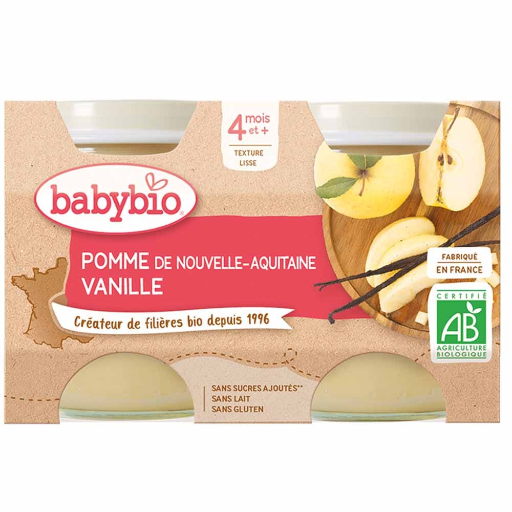 Babybio Fruits Petits Pots Bio Des 4 Mois 2x130g