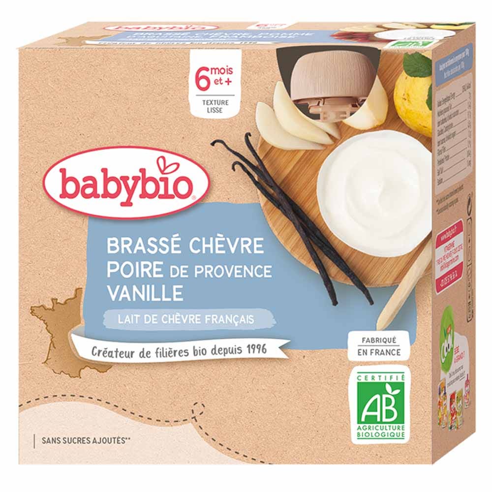 Babybio Brassé Lait de Chèvre Dès 6 mois 4x85g