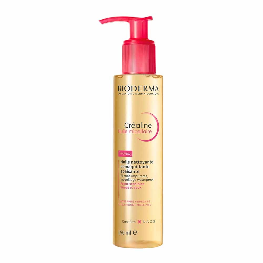 Bioderma Crealine Huile Micellaire Nettoyante Démaquillante Apaisante Peaux Sensibles 150ml