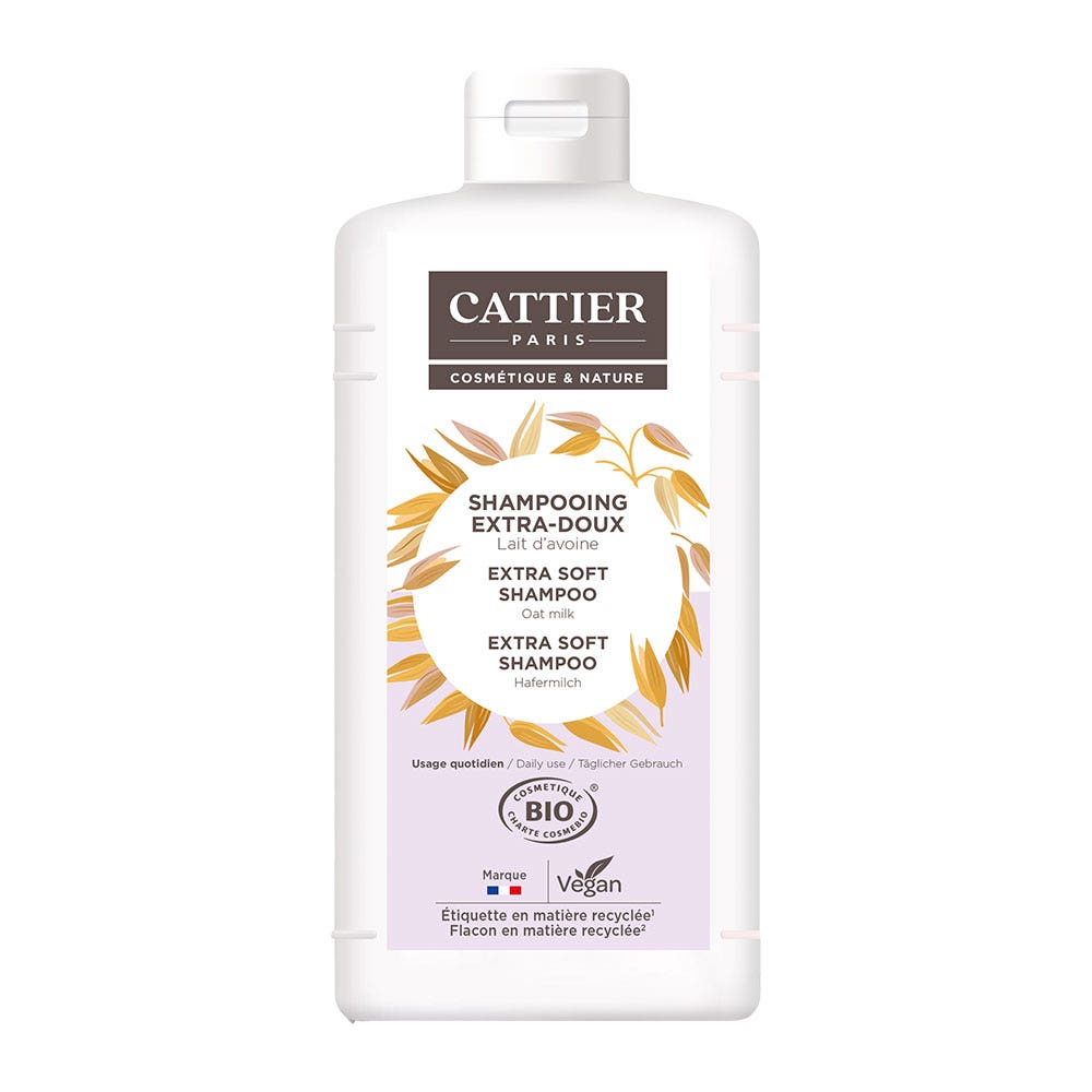 Cattier Shampooing Extra-doux Usage Quotidien Lait d'Avoine Bio 1l