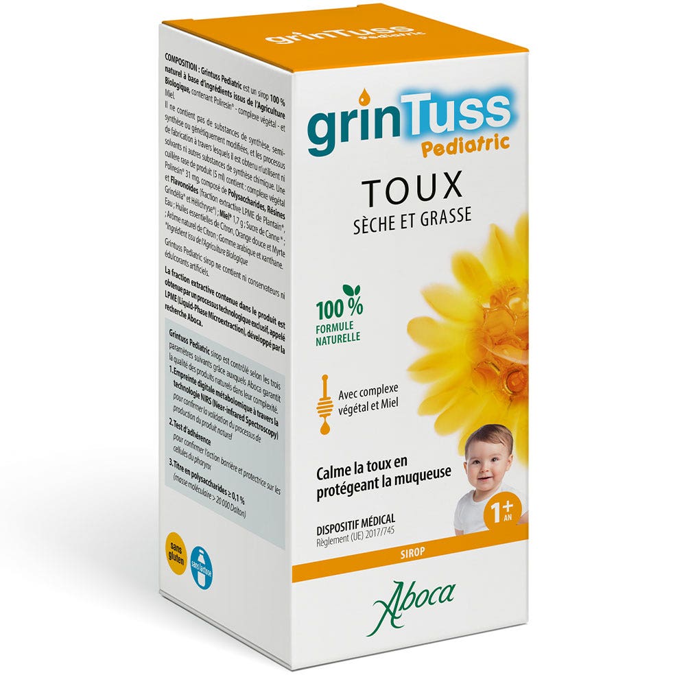 Aboca ORL GrinTuss Pediatric Sirop Sèche et Grasse 180g
