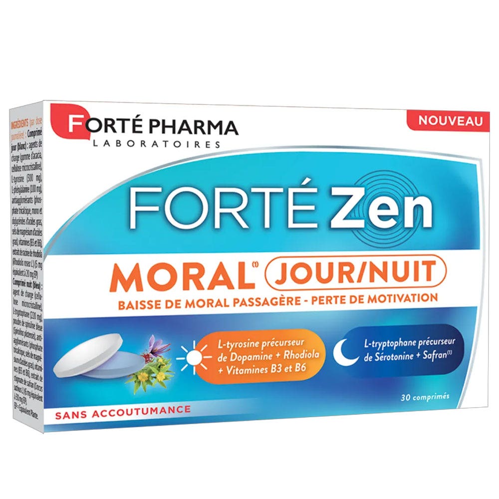 Forté Pharma Forté Zen Moral Jour/Nuit Rhodiola Safran 30 comprimés