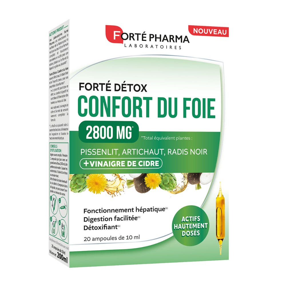 Forté Pharma Forté Détox FortéDétox Confort du Foie 2800 MG 20 ampoules