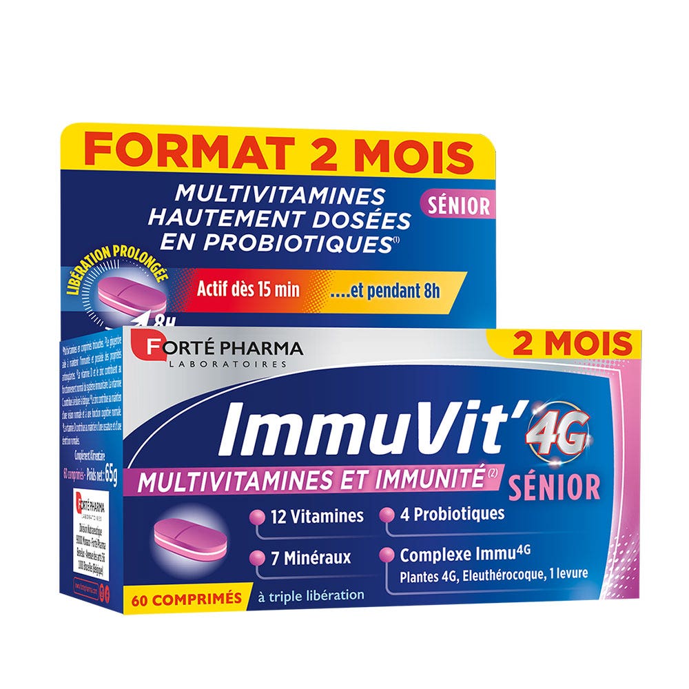Forté Pharma ImmuVit'4G Sénior Vitamines Minéraux à croquer 60 comprimés