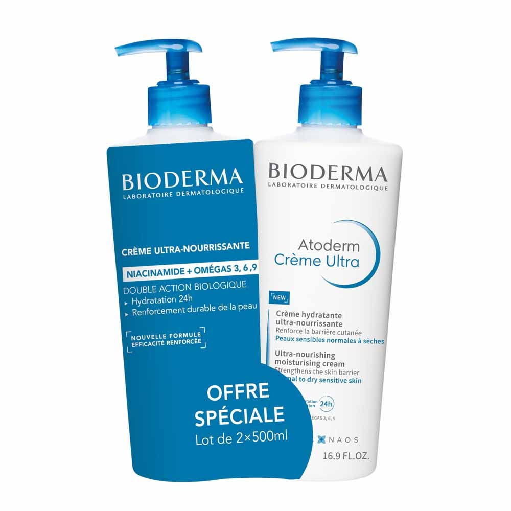 Bioderma Atoderm Crème Ultra-Nourrissante Peaux Sensibles et Sèches 2x500ml