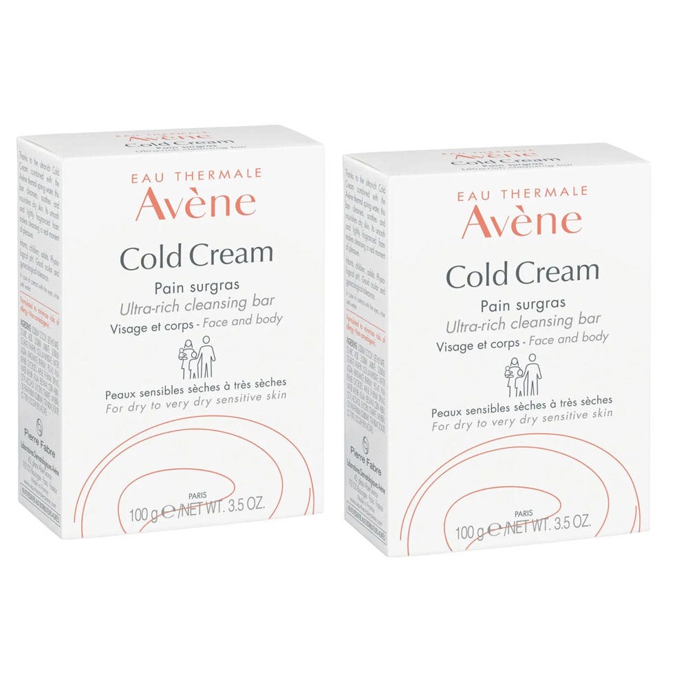 Avène Cold Cream Pain Surgras Visage Et Corps Peaux Sensibles 2x100g