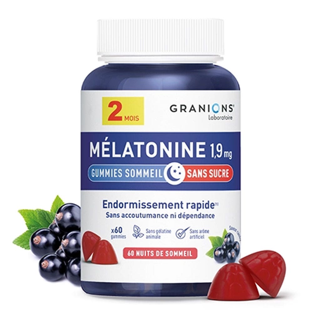 Granions Mélatonine 1.9mg Sans Sucre 60 gummies