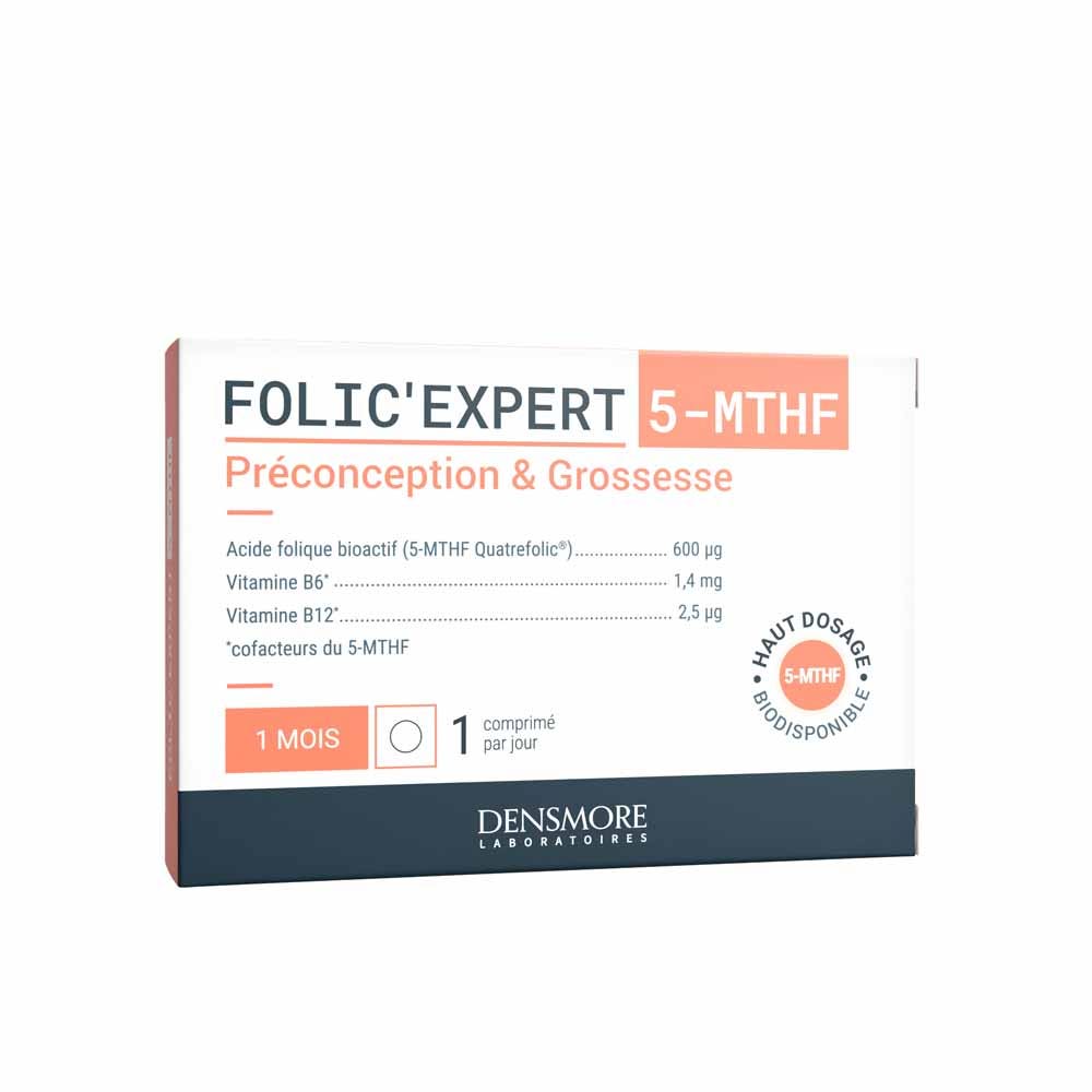 Densmore Folic'expert Acide Folique (5-MTHF) Préconception et grossesse 30 comprimés