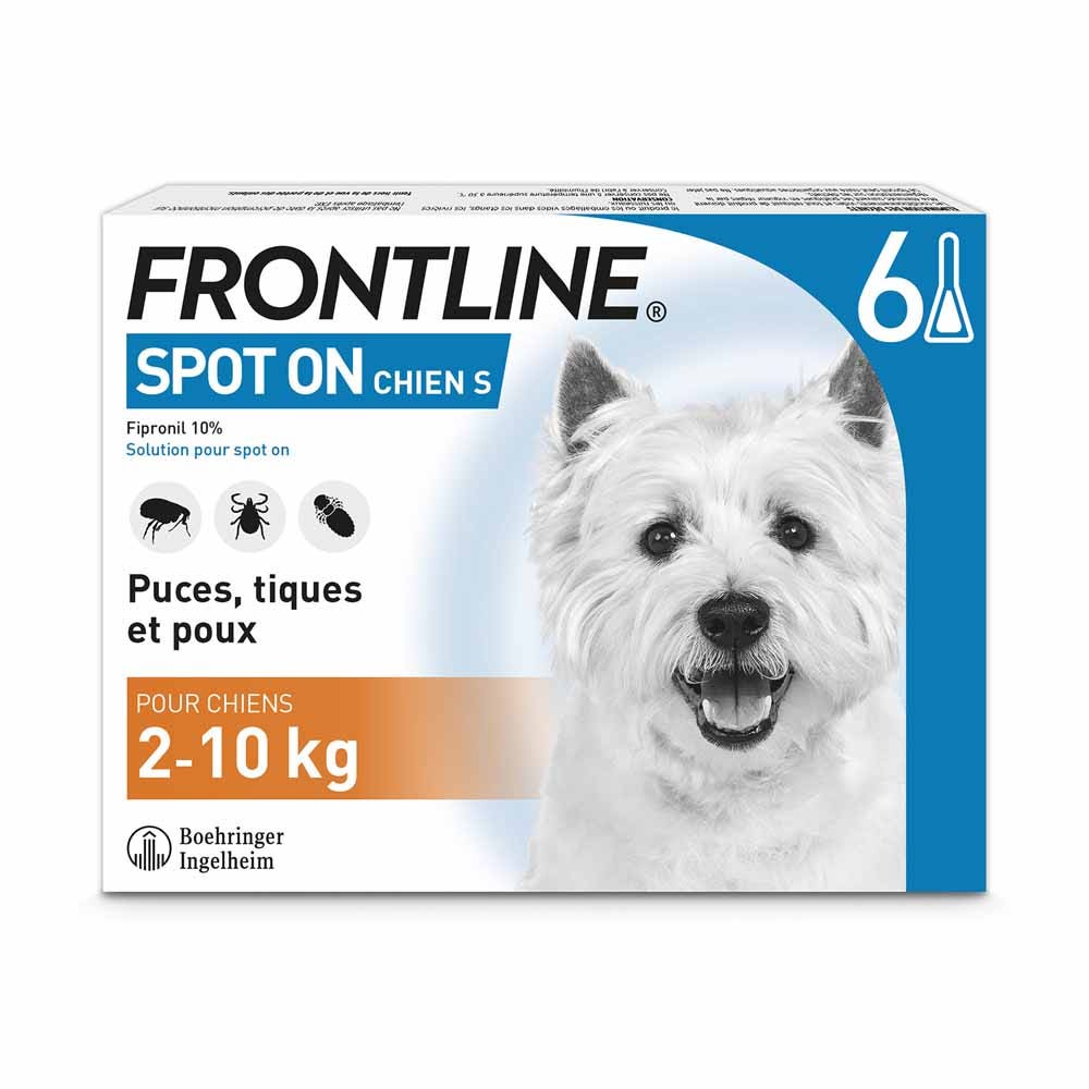 Frontline Spot-on Chien de 2-10kg 6 Pipettes de 0,67ml