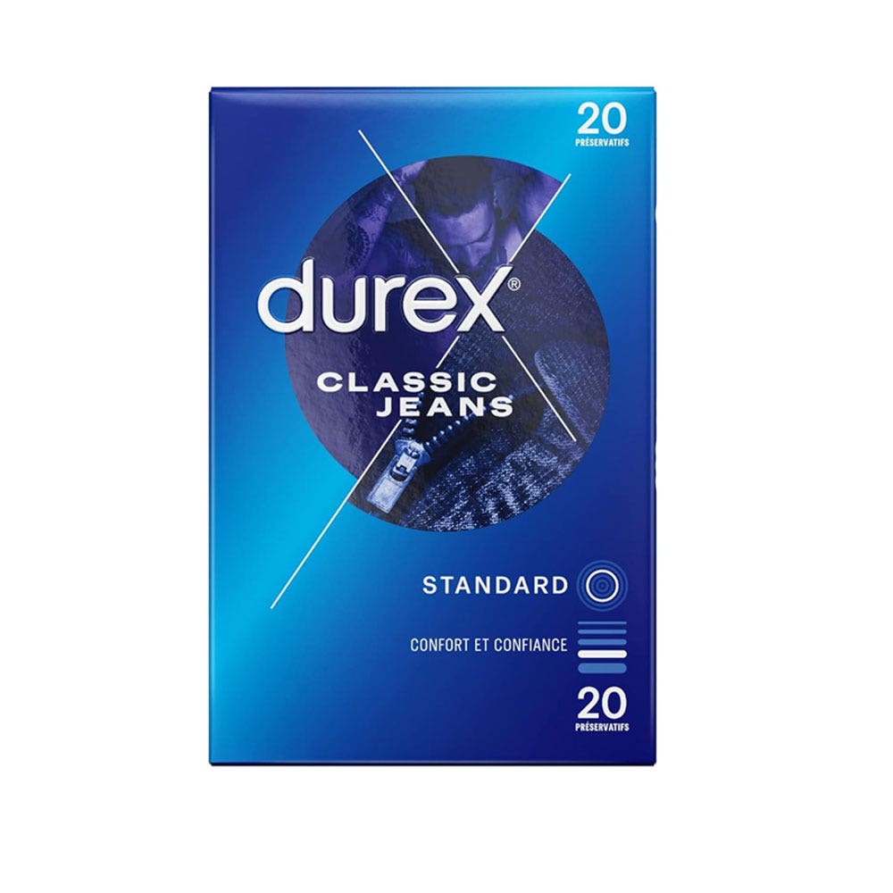 Durex Jeans Préservatifs Classic Lubrifiés x20