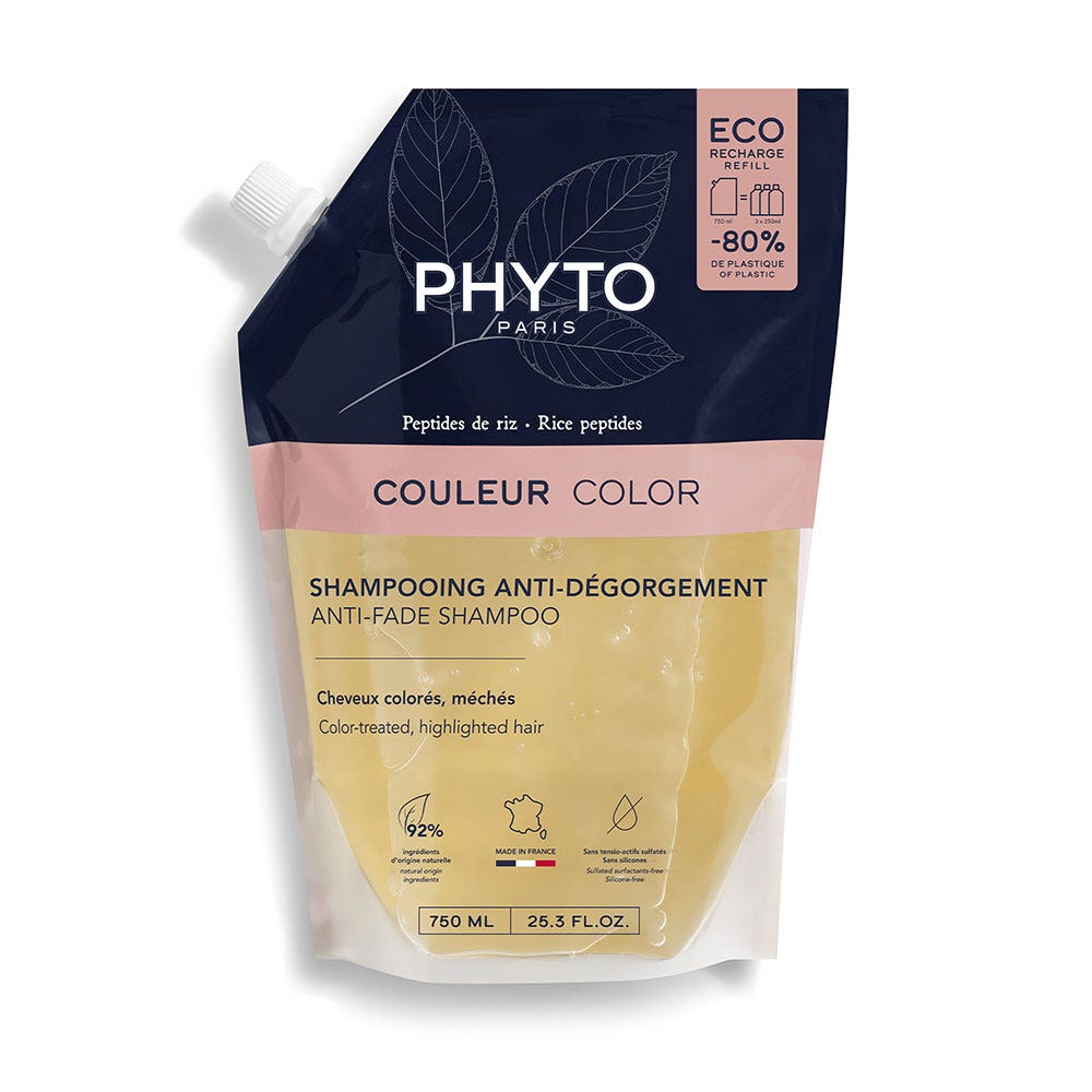 Phyto Paris Recharge Shampooing Couleur Anti-Dégorgement Cheveux Colorés, Méchés 750ml