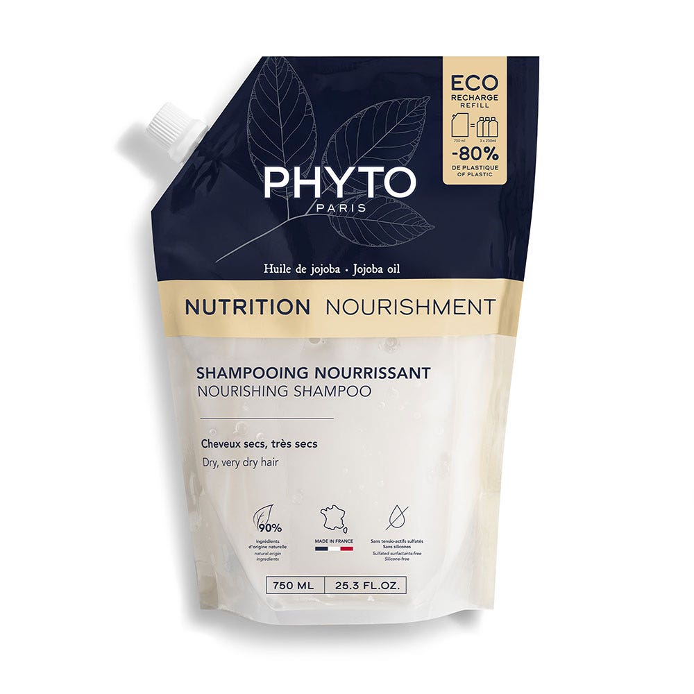 Phyto Paris Recharge Shampooing Nourrissant Cheveux Secs, Très Secs 750ml
