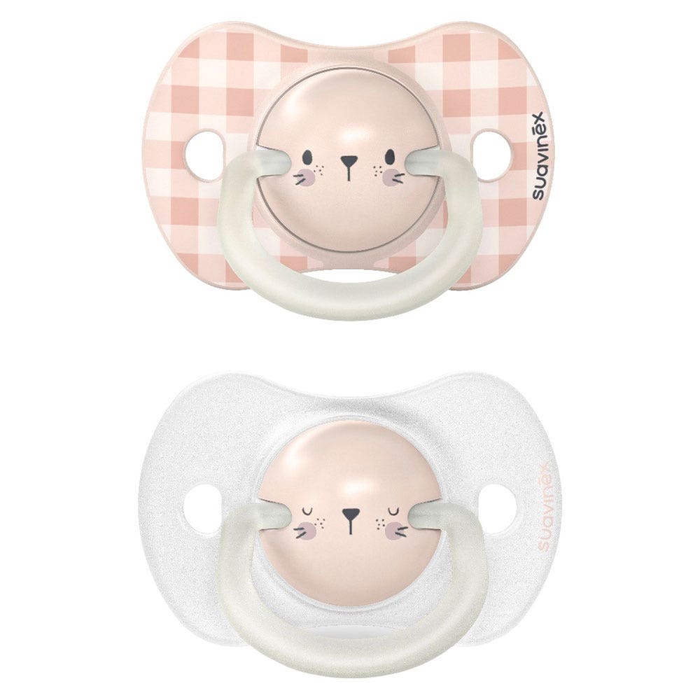 Suavinex SxPro Sucette Symétrique Silicone Night&Day 6 à 18 Mois Avec Anneau Phosphorescent x2