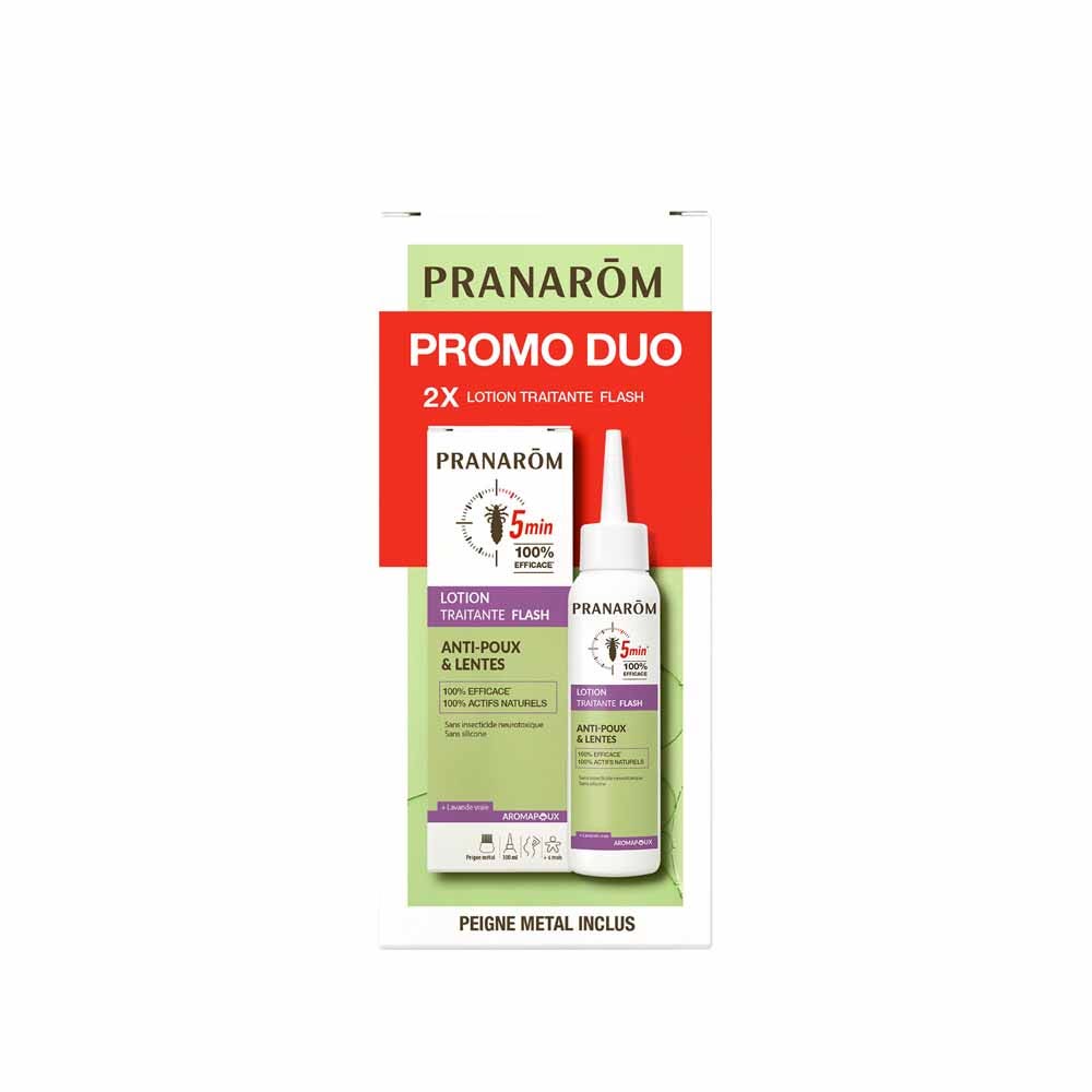 Pranarôm Pranapoux Lotion Traitante FLASH Anti-Poux & Lentes 2x100ml